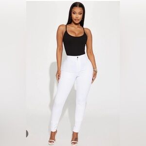 FASHIONNOVA super high waisted white denim skinnies